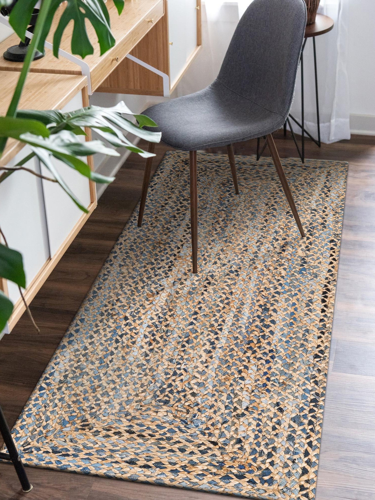 Natural 2' 2 x 8' Braided Chindi Runner Area Rug 100% Cotton Hand Braided Natural Eco-Friendly Boho Style Modern Carpet for Living Rooms Dining Office Dorm for Sale at Rug Engine