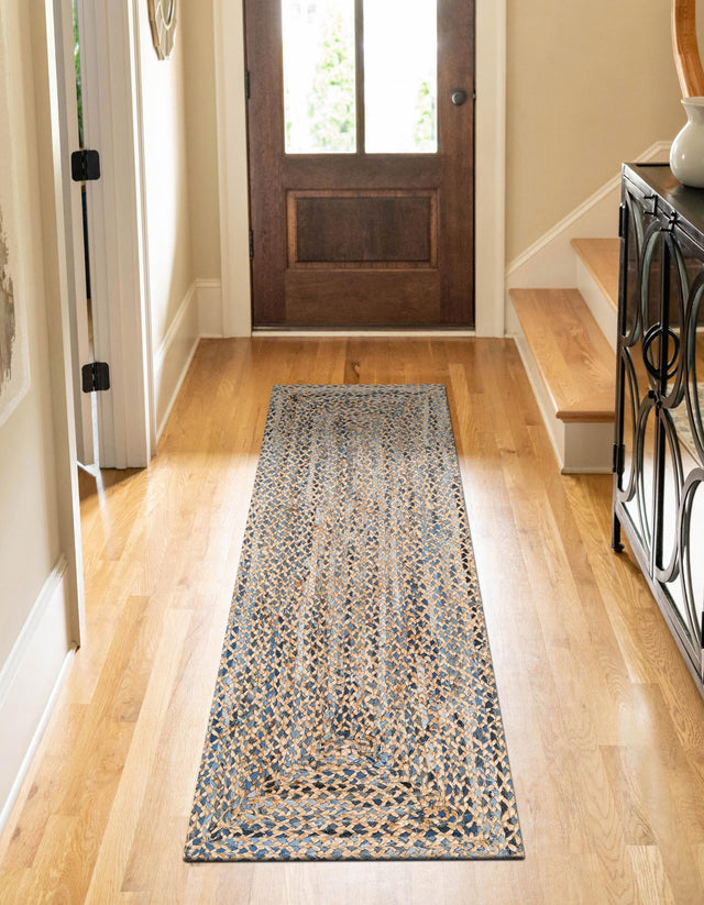 Natural 2' 2 x 6' 1 Braided Chindi Runner Rug