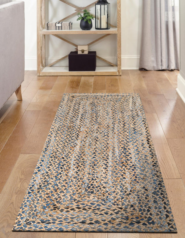 Natural 2' 2 x 6' 1 Braided Chindi Runner Rug