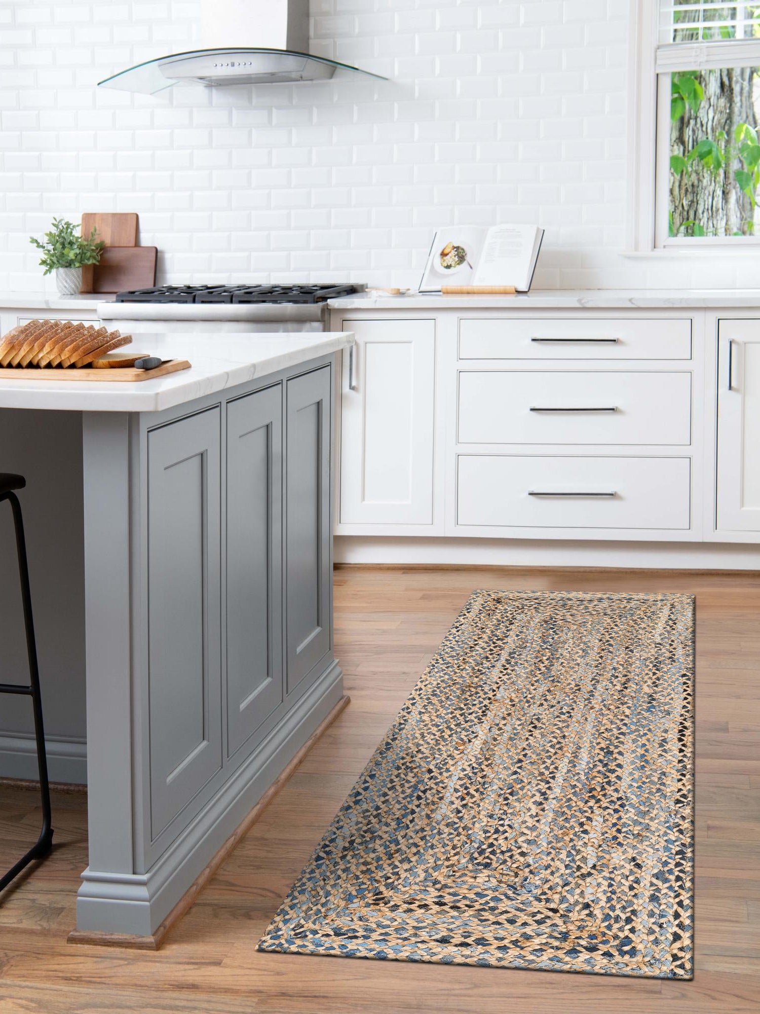 Natural 2' 2 x 8' Braided Chindi Runner Area Rug 100% Cotton Hand Braided Natural Eco-Friendly Boho Style Modern Carpet for Living Rooms Dining Office Dorm for Sale at Rug Engine