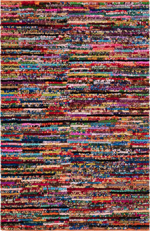 Multicolor 6' 1 x 9' Braided Chindi Rectangle Rug