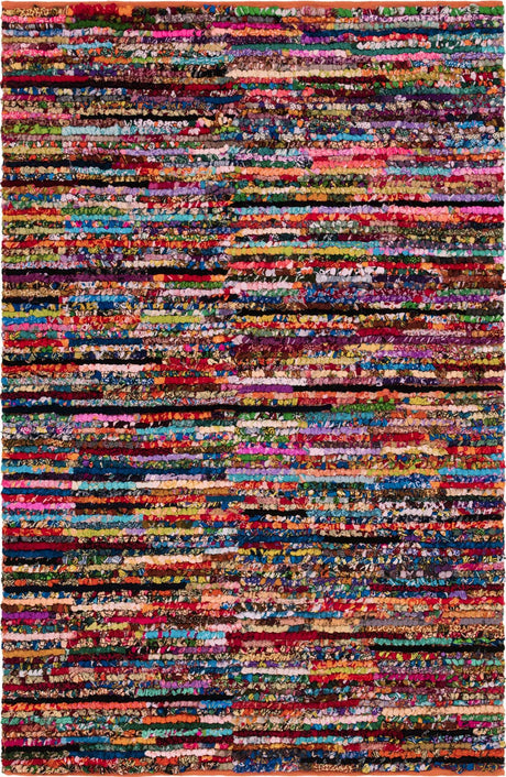 Multicolor 6' 1 x 9' Braided Chindi Rectangle Rug