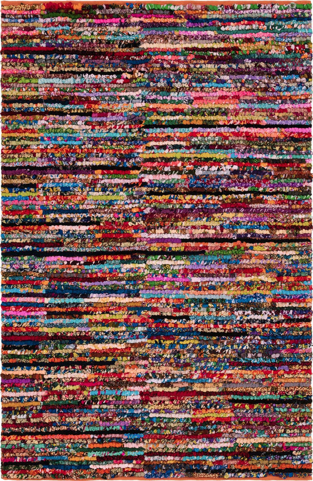 Multicolor 6' 1 x 9' Braided Chindi Rectangle Rug