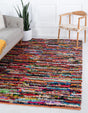 Multicolor 9' x 12' 2 Braided Chindi Rectangle Rug