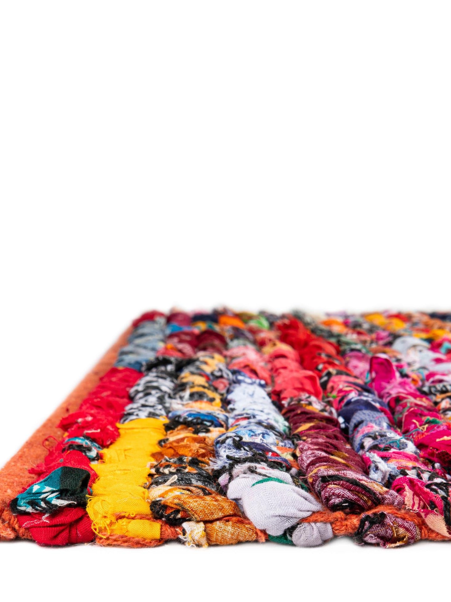 Multicolor 4' 1 x 6' 1 Braided Chindi Rectangle Area Rug 100% Cotton Hand Braided Natural Eco-Friendly Boho Style Modern Carpet for Living Rooms Dining Office Dorm for Sale at Rug Engine