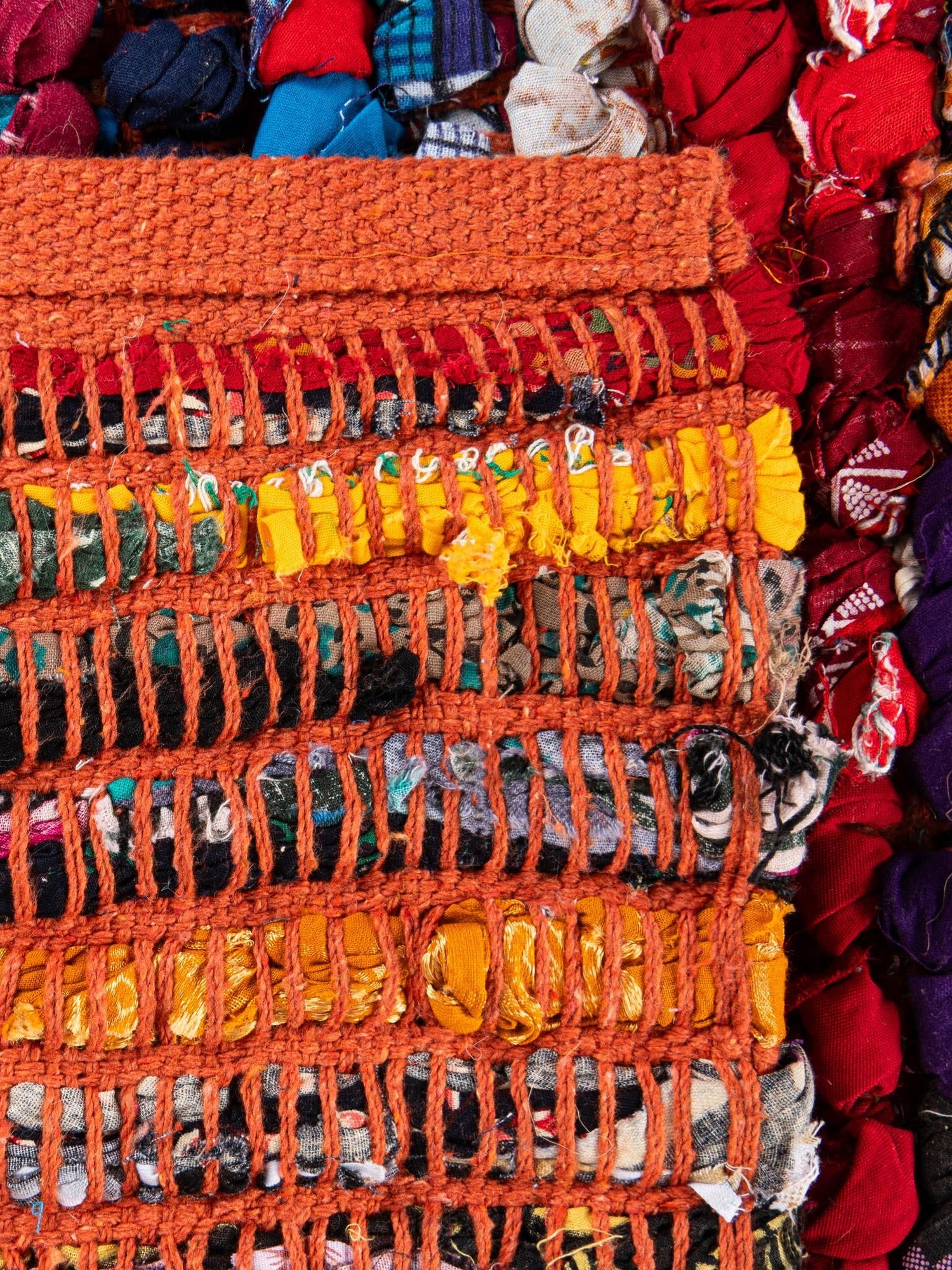 Multicolor 5' 1 x 8' Braided Chindi Rectangle Area Rug 100% Cotton Hand Braided Natural Eco-Friendly Boho Style Modern Carpet for Living Rooms Dining Office Dorm for Sale at Rug Engine
