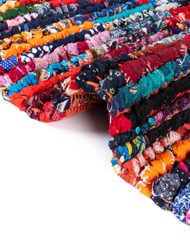 Multicolor 8' x 10' Braided Chindi Rectangle Rug