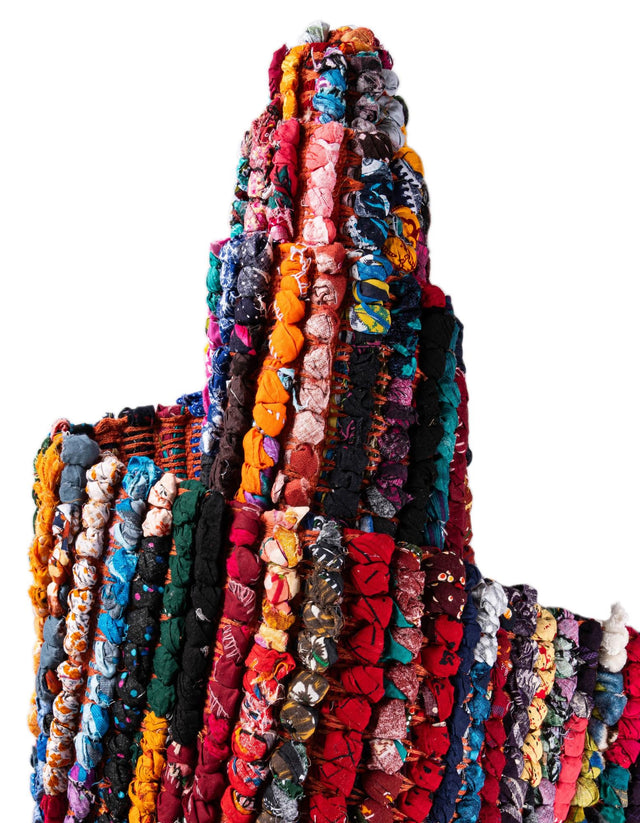 Multicolor 8' x 10' Braided Chindi Rectangle Rug