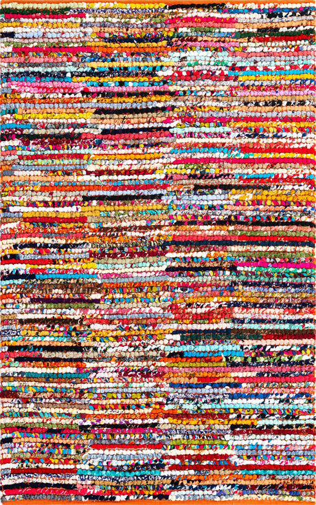 Multicolor 5' 1 x 8' Braided Chindi Rectangle Rug