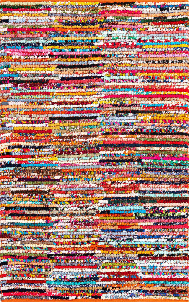 Multicolor 5' 1 x 8' Braided Chindi Rectangle Rug