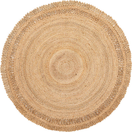 Natural 8' x 8' Braided Jute Round Rug