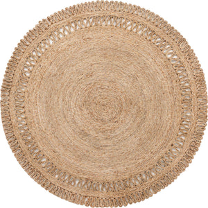 Natural 6' 1 x 6' 1 Braided Jute Round Rug
