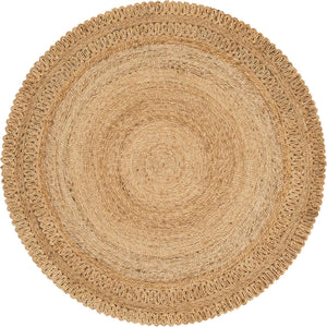 Natural 5' 1 x 5' 1 Braided Jute Round Area Rug 100% Jute Hand Braided Natural Eco-Friendly Boho Style Carpet for Living Rooms Dining Office Space Dorms for Sale at Rug Engine