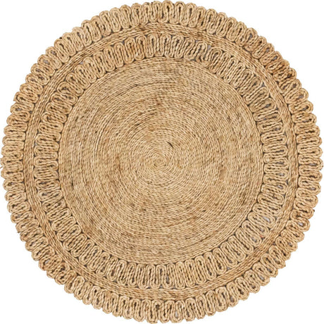 Natural 3' 3 x 3' 3 Braided Jute Round Rug