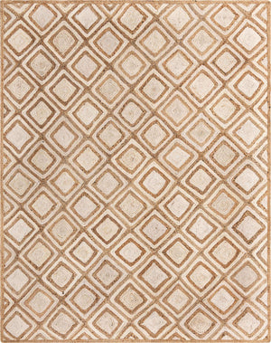 Natural 8' x 10' Braided Jute Rectangle Area Rug 100% Jute Hand Braided Natural Eco-Friendly Boho Style Carpet for Living Rooms Dining Office Space Dorms for Sale at Rug Engine