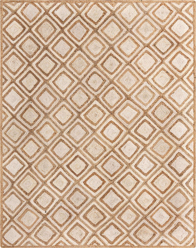 Natural 8' x 10' Braided Jute Rectangle Area Rug 100% Jute Hand Braided Natural Eco-Friendly Boho Style Carpet for Living Rooms Dining Office Space Dorms for Sale at Rug Engine