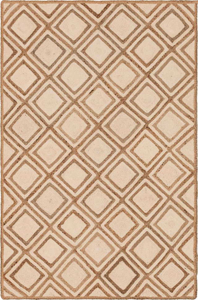 Natural 6' 1 x 9' Braided Jute Rectangle Rug