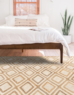 Natural 8' x 10' Braided Jute Rectangle Area Rug 100% Jute Hand Braided Natural Eco-Friendly Boho Style Carpet for Living Rooms Dining Office Space Dorms for Sale at Rug Engine