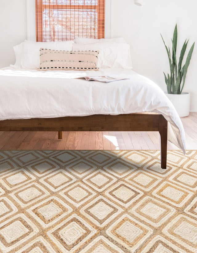 Natural 6' 1 x 9' Braided Jute Rectangle Rug
