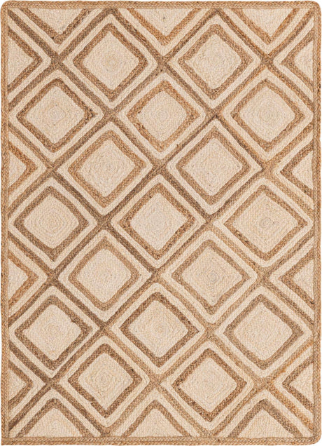 Natural 4' 1 x 6' 1 Braided Jute Rectangle Rug
