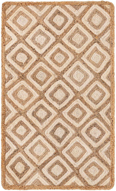Natural 3' 3 x 5' 1 Braided Jute Rectangle Rug