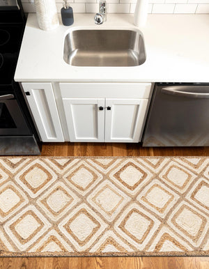 Natural 3' x 6' 1 Braided Jute Runner Rug