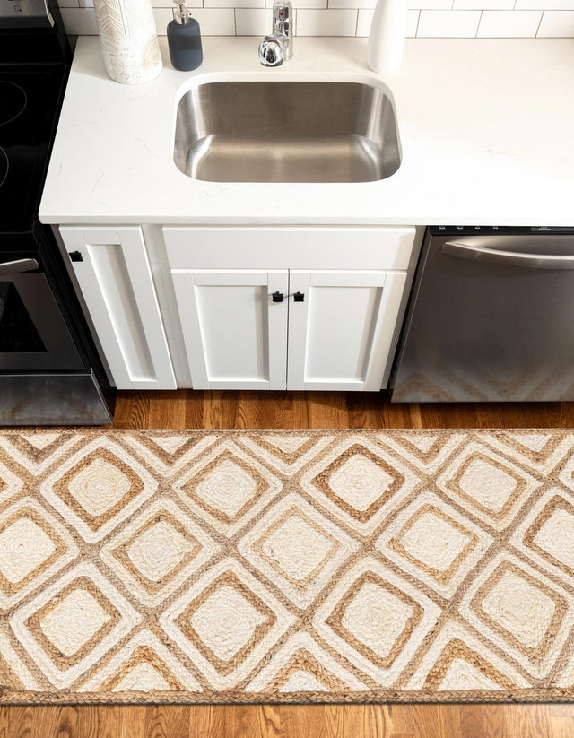 Natural 3' x 6' 1 Braided Jute Runner Rug