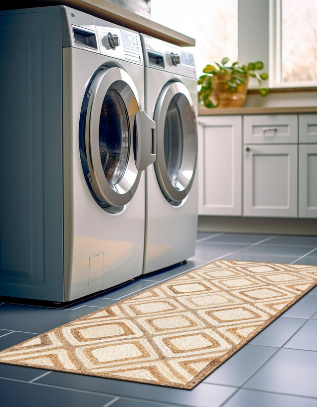 Natural 3' x 6' 1 Braided Jute Runner Rug