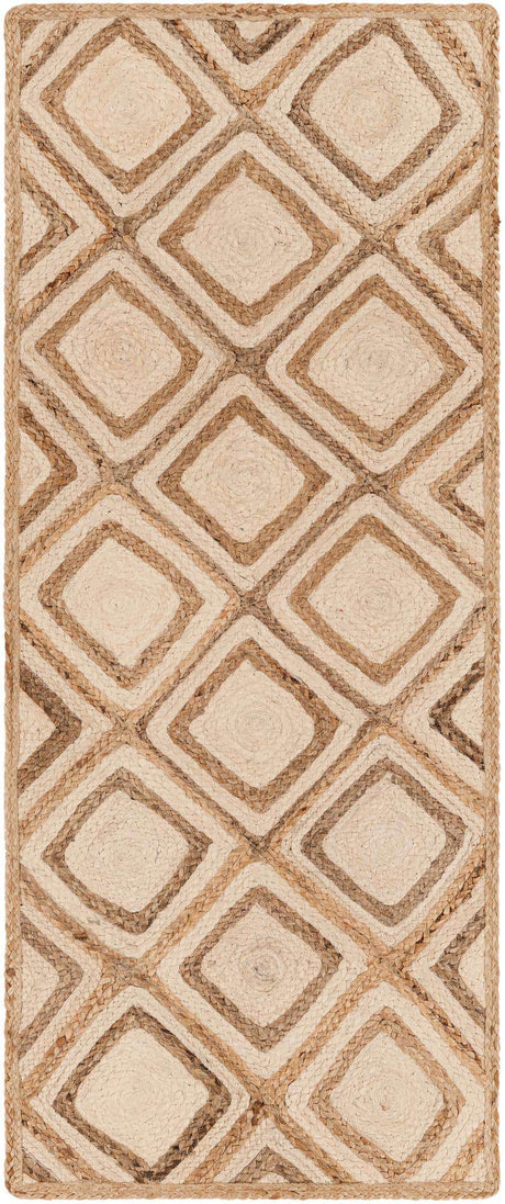 Natural 3' x 6' 1 Braided Jute Runner Rug