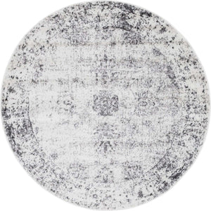 Gray 5' 3 x 5' 3 Sofia Round Area Rug Durable Easy Clean Stain Resistant Unique Carpet for Affordable Interior Home Design for Sale at Rug Engine