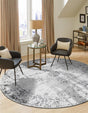 Gray 4' 1 x 4' 1 Sofia Round Area Rug Durable Easy Clean Stain Resistant Unique Carpet for Affordable Interior Home Design for Sale at Rug Engine