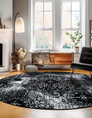 Black 7' 1 x 7' 1 Sofia Round Rug