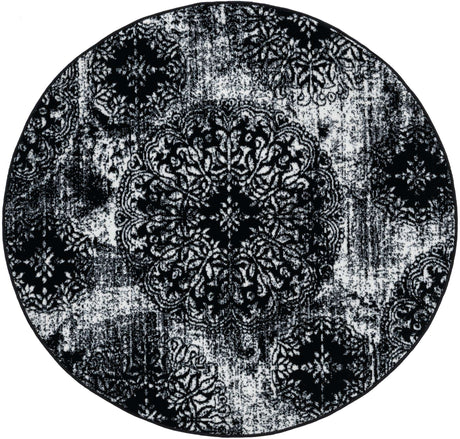 Black 5' 1 x 5' 1 Sofia Round Rug