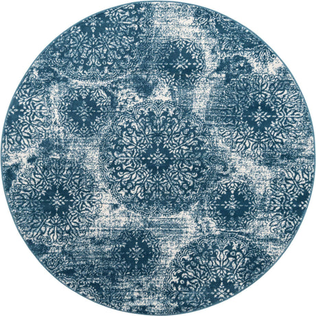 Blue 7' x 7' Sofia Round Rug
