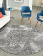 Gray 5' 3 x 5' 3 Sofia Round Area Rug Durable Easy Clean Stain Resistant Unique Carpet for Affordable Interior Home Design for Sale at Rug Engine