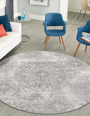 Light Gray 3' 3 x 3' 3 Sofia Round Rug