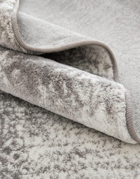 Light Gray 6' 1 x 6' 1 Sofia Round Area Rug Durable Easy Clean Stain Resistant Unique Carpet for Affordable Interior Home Design for Sale at Rug Engine
