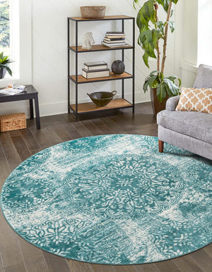 Turquoise 7' x 7' Sofia Round Rug
