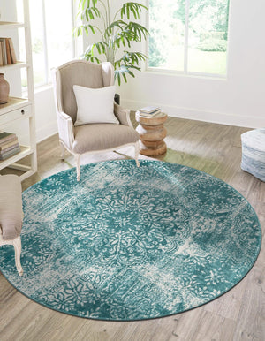 Turquoise 5' 1 x 5' 1 Sofia Round Rug