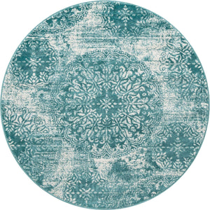 Turquoise 5' 1 x 5' 1 Sofia Round Rug