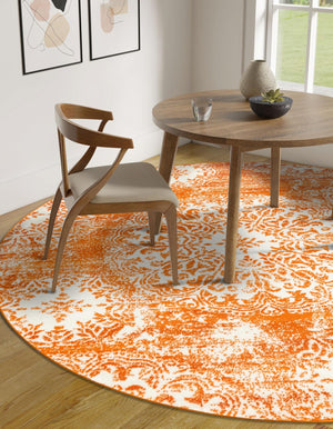 Orange 5' 3 x 5' 3 Sofia Round Rug