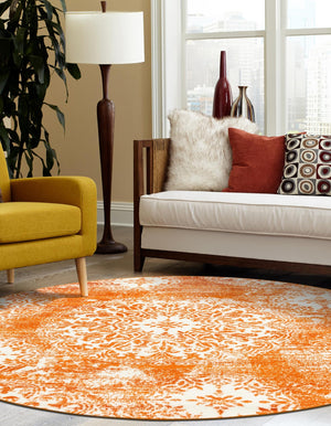 Orange 5' 3 x 5' 3 Sofia Round Rug