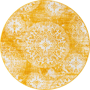 Yellow 5' 1 x 5' 1 Sofia Round Rug
