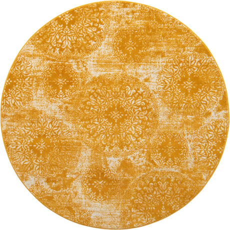 Yellow 7' x 7' Sofia Round Rug
