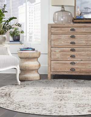 Beige 3' 3 x 3' 3 Sofia Round Rug