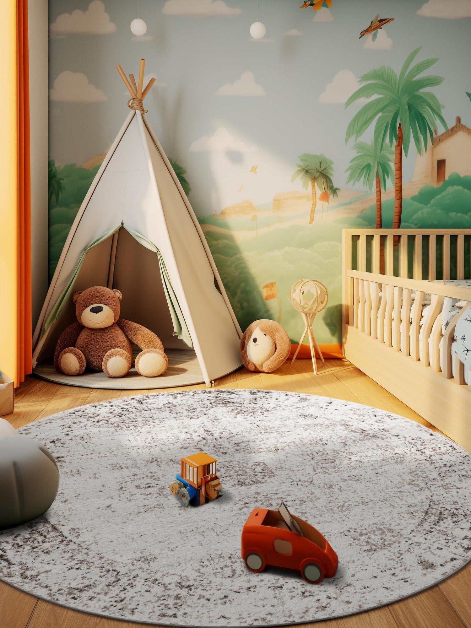 Beige 3' 1 x 3' 1 Sofia Round Area Rug