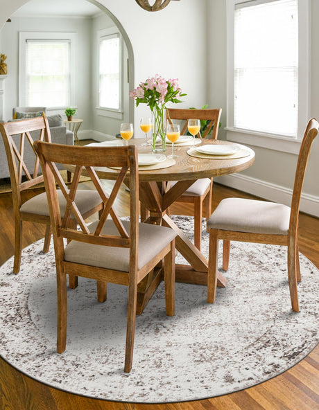 Beige 10' x 10' Sofia Round Area Rug Durable Easy Clean Stain Resistant Unique Carpet for Affordable Interior Home Design for Sale at Rug Engine