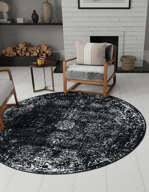 Black 12' x 12' Sofia Round Rug