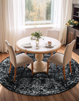 Black 10' x 10' Sofia Round Rug