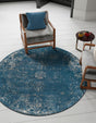 Blue 5' x 5' Sofia Round Rug